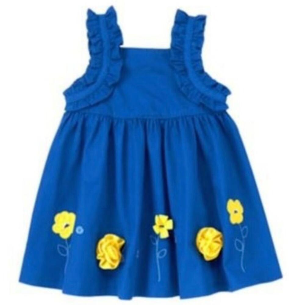 Adorable Gymboree Blue Floral Dress - 18-24 Months